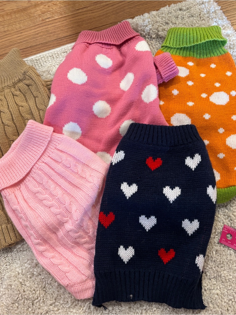 5 dog sweaters- size M